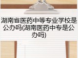 湖南省医药中等专业学校是公办吗(湖南医药中专是公办吗)