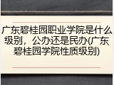 广东碧桂园职业学院是什么级别，公办还是民办(广东碧桂园学院性质级别)