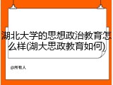 湖北大学的思想政治教育怎么样(湖大思政教育如何)