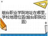 烟台职业学院地址在哪里，学校地理位置(烟台职院位置)