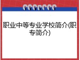 职业中等专业学校简介(职专简介)