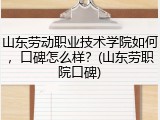 山东劳动职业技术学院如何，口碑怎么样？(山东劳职院口碑)