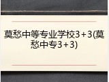 莫愁中等专业学校3+3(莫愁中专3+3)