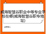 威海智慧谷职业中等专业学校在哪(威海智慧谷职专地址)