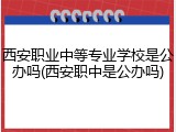 西安职业中等专业学校是公办吗(西安职中是公办吗)