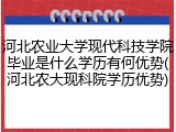 河北农业大学现代科技学院毕业是什么学历有何优势(河北农大现科院学历优势)