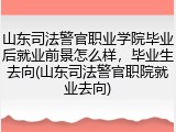 山东司法警官职业学院毕业后就业前景怎么样，毕业生去向(山东司法警官职院就业去向)