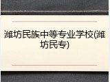 潍坊民族中等专业学校(潍坊民专)