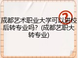 成都艺术职业大学可以进校后转专业吗？(成都艺职大转专业)