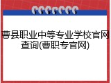曹县职业中等专业学校官网查询(曹职专官网)