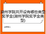 湖州学院共开设有哪些类型奖学金(湖州学院奖学金类型)