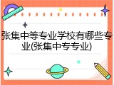 张集中等专业学校有哪些专业(张集中专专业)