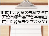 山东中医药高等专科学校共开设有哪些类型奖学金(山东中医药高专奖学金类型)