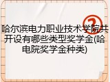 哈尔滨电力职业技术学院共开设有哪些类型奖学金(哈电院奖学金种类)