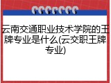 云南交通职业技术学院的王牌专业是什么(云交职王牌专业)