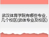 武汉体育学院有哪些专业，几个校区(武体专业及校区)