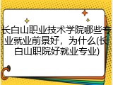 长白山职业技术学院哪些专业就业前景好，为什么(长白山职院好就业专业)