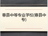 曹县中等专业学校(曹县中专)