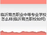临沂育杰职业中等专业学校怎么样(临沂育杰职校如何)