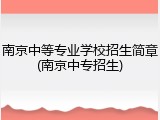 南京中等专业学校招生简章(南京中专招生)