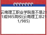 云南理工职业学院是不是211或985高校(云南理工非211/985)