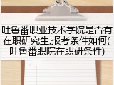 吐鲁番职业技术学院是否有在职研究生,报考条件如何(吐鲁番职院在职研条件)