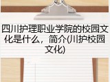 四川护理职业学院的校园文化是什么，简介(川护校园文化)