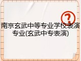 南京玄武中等专业学校表演专业(玄武中专表演)