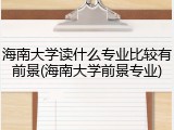 海南大学读什么专业比较有前景(海南大学前景专业)