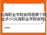 北海职业学院官网是哪个网址多少(北海职业学院官网)