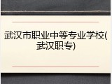 武汉市职业中等专业学校(武汉职专)
