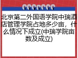 北京第二外国语学院中瑞酒店管理学院占地多少亩，什么情况下成立(中瑞学院亩数及成立)