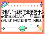 河北对外经贸职业学院什么专业就业比较好，原因是啥(河北外院高就业专业原因)