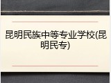 昆明民族中等专业学校(昆明民专)