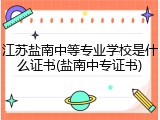 江苏盐南中等专业学校是什么证书(盐南中专证书)