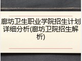 廊坊卫生职业学院招生计划详细分析(廊坊卫院招生解析)