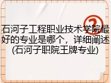石河子工程职业技术学院最好的专业是哪个，详细阐述(石河子职院王牌专业)