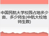 中国民航大学校园占地多少亩，多少师生(中航大校地师生数)