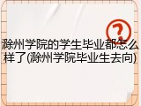滁州学院的学生毕业都怎么样了(滁州学院毕业生去向)