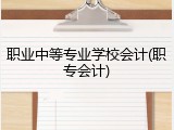 职业中等专业学校会计(职专会计)