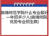 曲靖师范学院什么专业最好，一年招多少人(曲靖师院优势专业招生数)