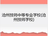 沧州技师中等专业学校(沧州技师学校)