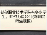 鹤壁职业技术学院有多少学生，师资力量如何(鹤职院师生规模)
