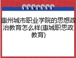 惠州城市职业学院的思想政治教育怎么样(惠城职思政教育)