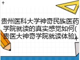 贵州医科大学神奇民族医药学院就读的真实感觉如何(贵医大神奇学院就读体验)