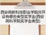 西安高新科技职业学院共开设有哪些类型奖学金(西安高科学院奖学金类型)