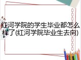 红河学院的学生毕业都怎么样了(红河学院毕业生去向)