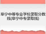 阜宁中等专业学校录取分数线(阜宁中专录取线)