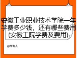 安徽工业职业技术学院一年学费多少钱，还有哪些费用(安徽工院学费及费用)