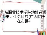 广东职业技术学院地址在哪个市，什么区县(广职院所在市县)